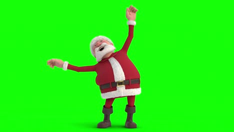 dibujos animados santa claus bailando - animación 3d en bucle - versión de pantalla verde