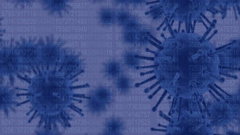 células de covid-19 que se mueven contra el procesamiento de datos