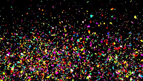 colorful confetti on black background