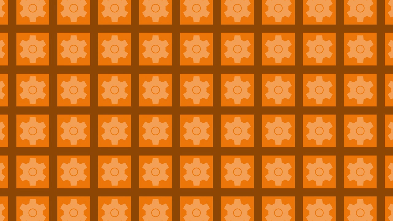 Orange and Black Geometric Gear Pattern