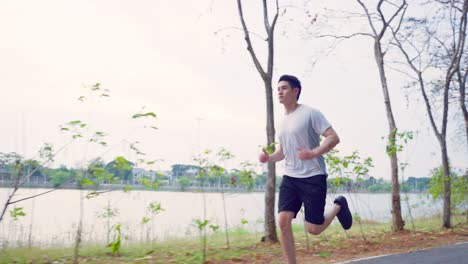 man running in park