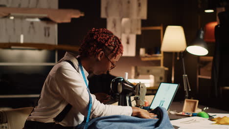 Atelier-employee-using-sewing-machine