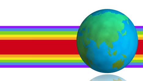 animación del globo girando sobre la bandera lgbt
