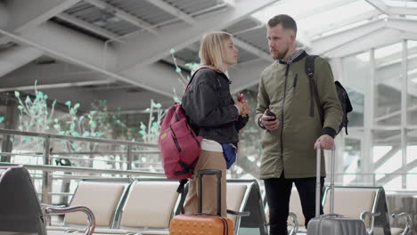 couple waiting at airport