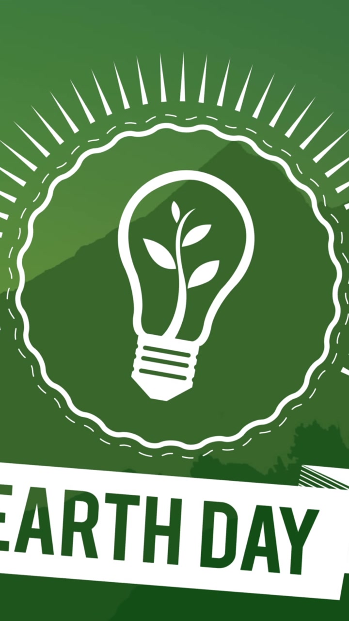 Animation of green landscape on green background