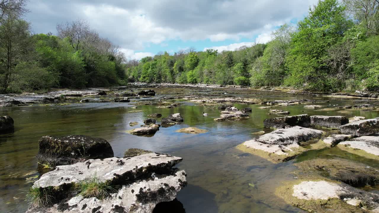 Aysgarth Falls drone clip 2