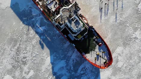 arctic icebreaker explorer ship lulea tour in bothnian bay with passengers enjoying vacation trip in lapland, finland