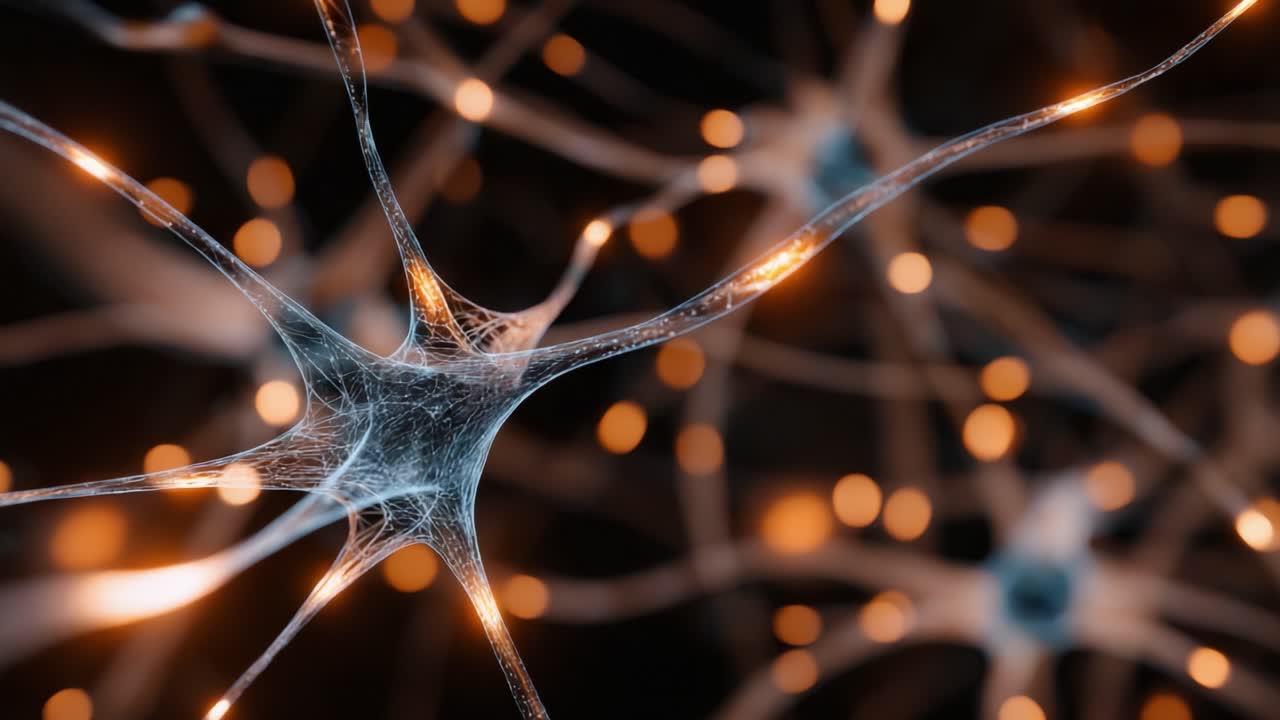 An Intricate Network of Neurons Illuminated by Glowing Synapses, Showcasing the Complex Interactions of Brain Cells and Electric Signals in a Stunning Visualization of Neural Connectivity