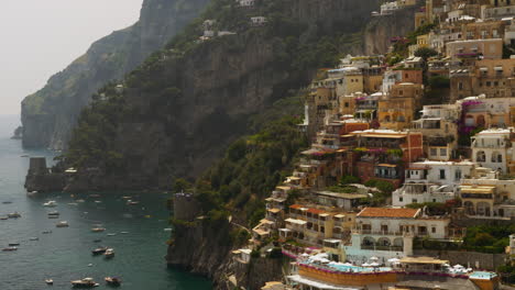 A-view-of-Salerno-on-the-Amalfi-Coast,-overlooking-the-Gulf-of-Salerno,-Italy-in-the-Mediterranean-Sea