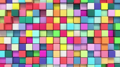 the mosaic background, consisting of differently colored cubes, gently wavers.