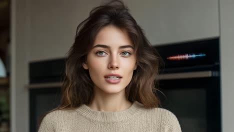 portrait of a young woman indoors