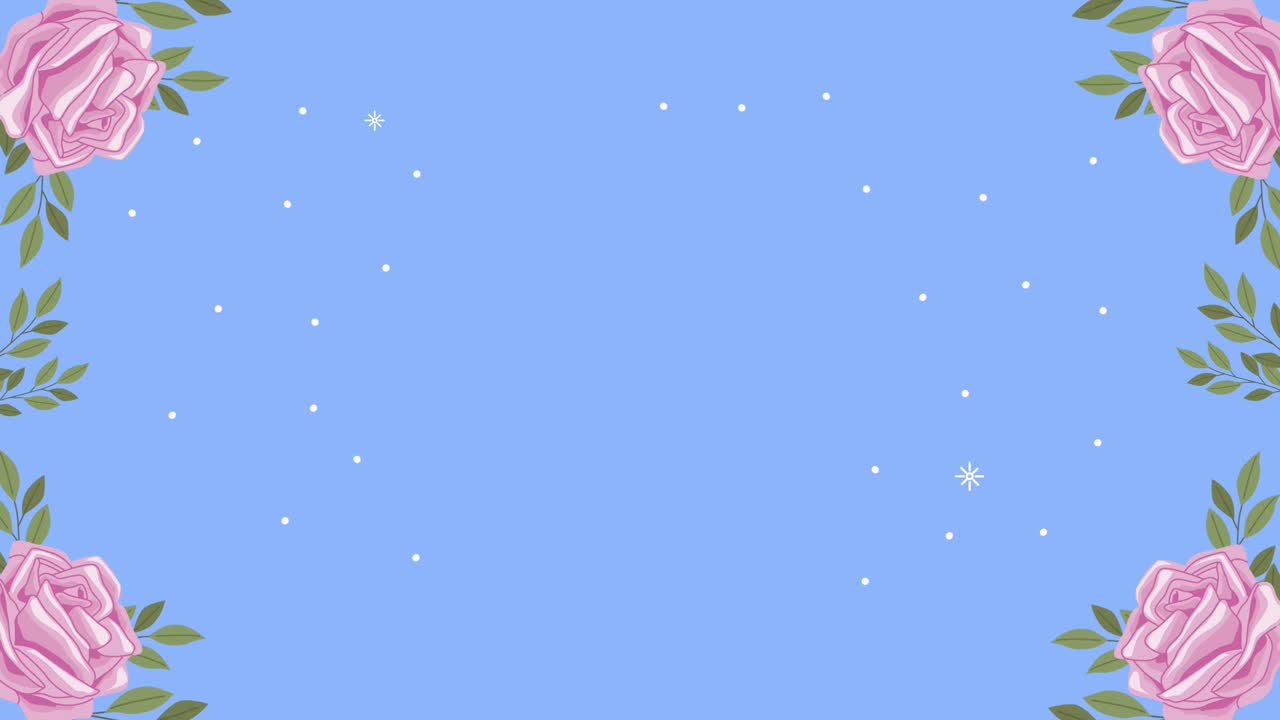 분홍색 꽃 경계 프레임 장식 애니메이션