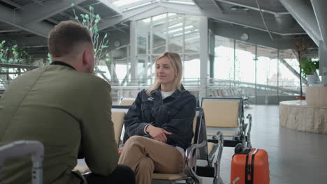 couple waiting at the airport