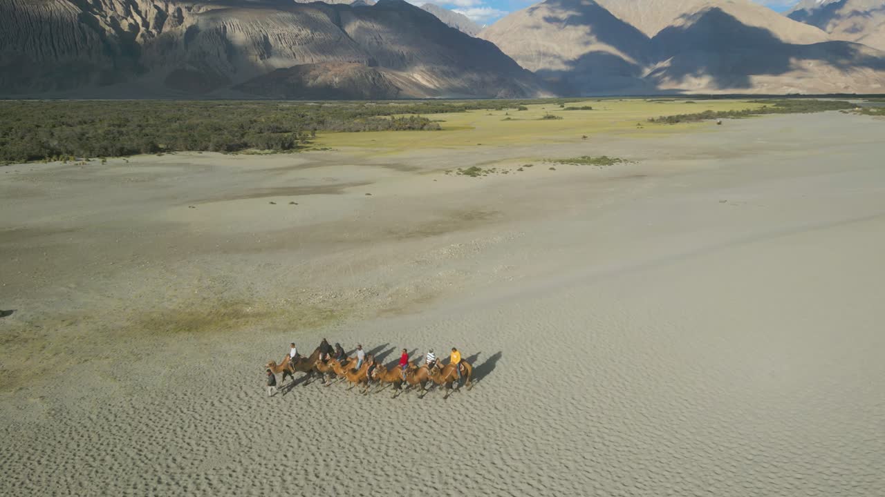 Aerial View of Sand Dunes Nubra Valley, Ladakh