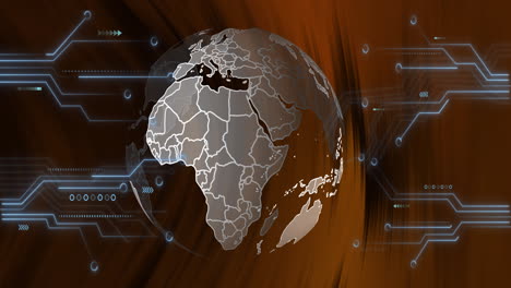 animation of globe spinning over network of connections