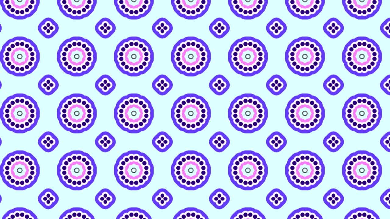 Endless Animation Of Ornamental Patterns In White Backdrop In Vivid Blue, Black, and Gray Color