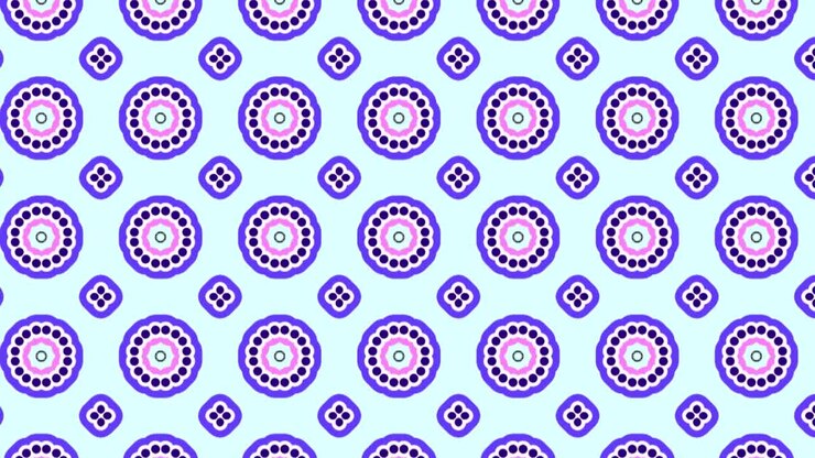 Endless Animation Of Ornamental Patterns In White Backdrop In Vivid Blue, Black, and Gray Color