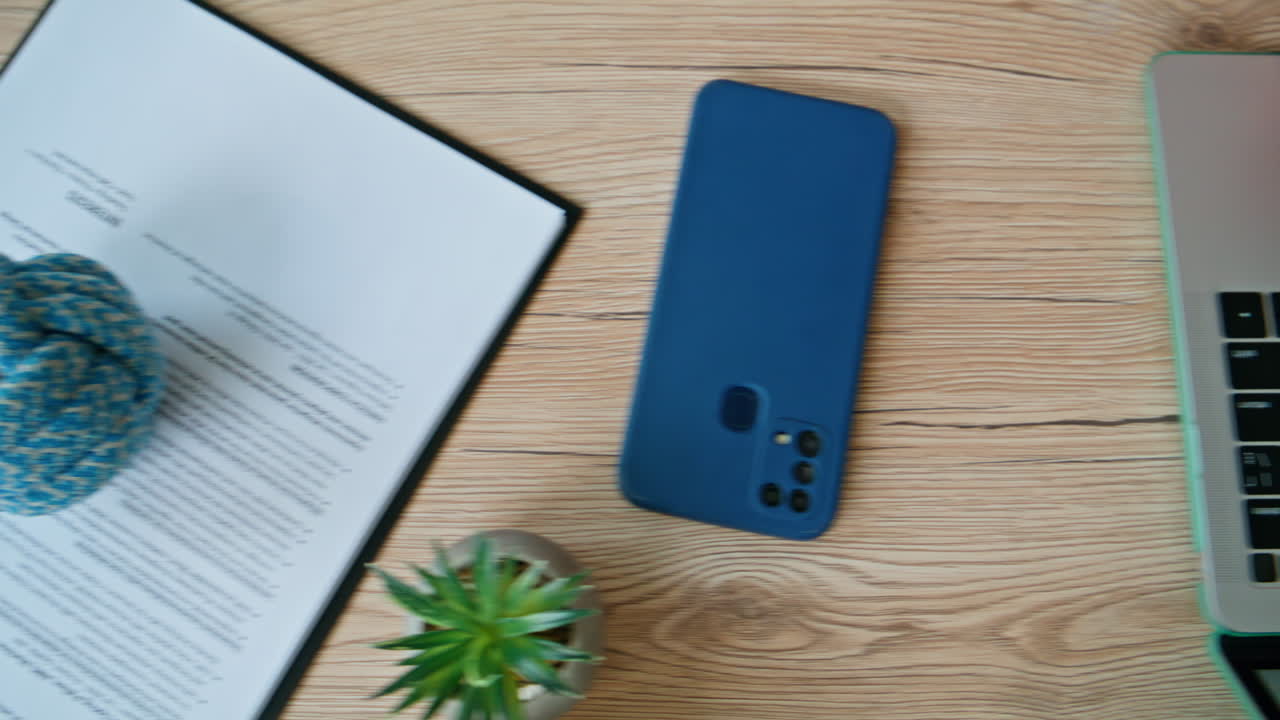 Employee hands using touchpad laptop browsing website at office closeup slide