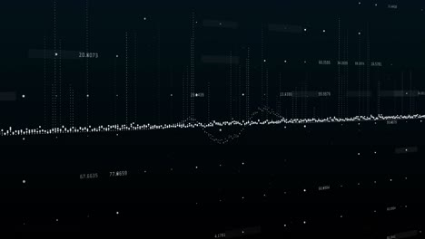 white graphs and numbers moving against black background