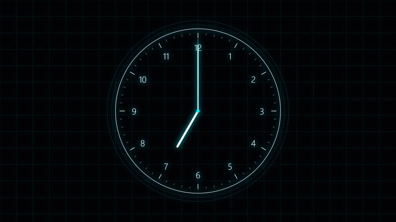 Digital Clock Face Showing Time Passing Rapidly