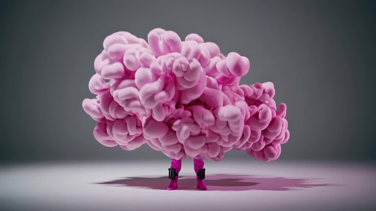 Pink Astronaut in Smoke