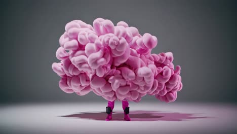 Pink Astronaut in Smoke