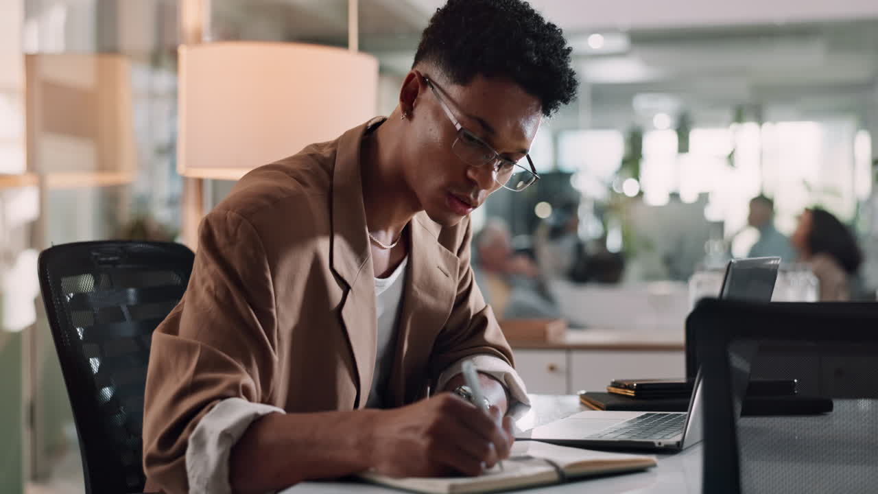 Focused Businessperson Working in Modern Office