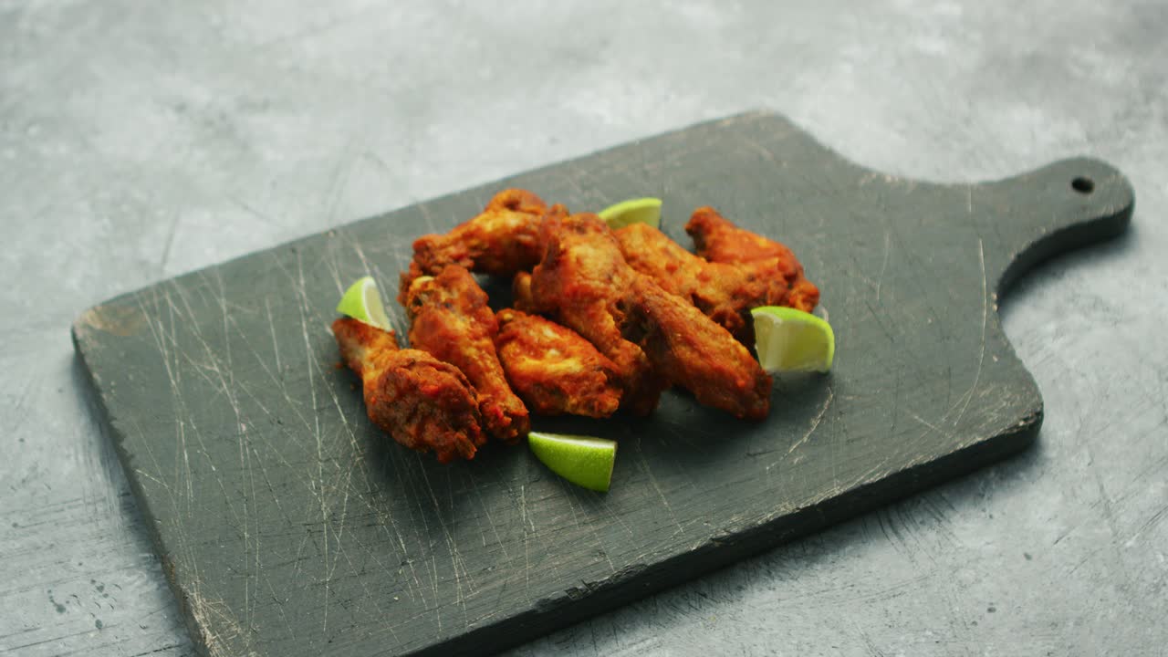 Chicken wings with lime slices
