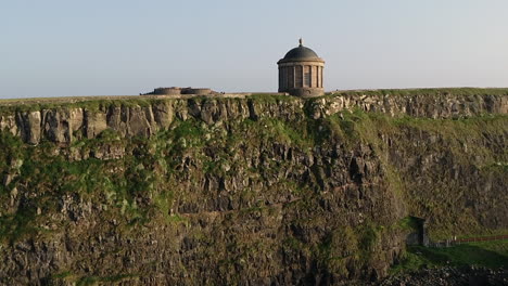 aerial view of mussenden temple, downhill demesne, northern ireland uk