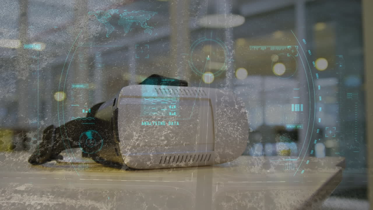 vr 헤드 ⁇ 을 통해 스 ⁇  스캔 및 데이터 처리 애니메이션