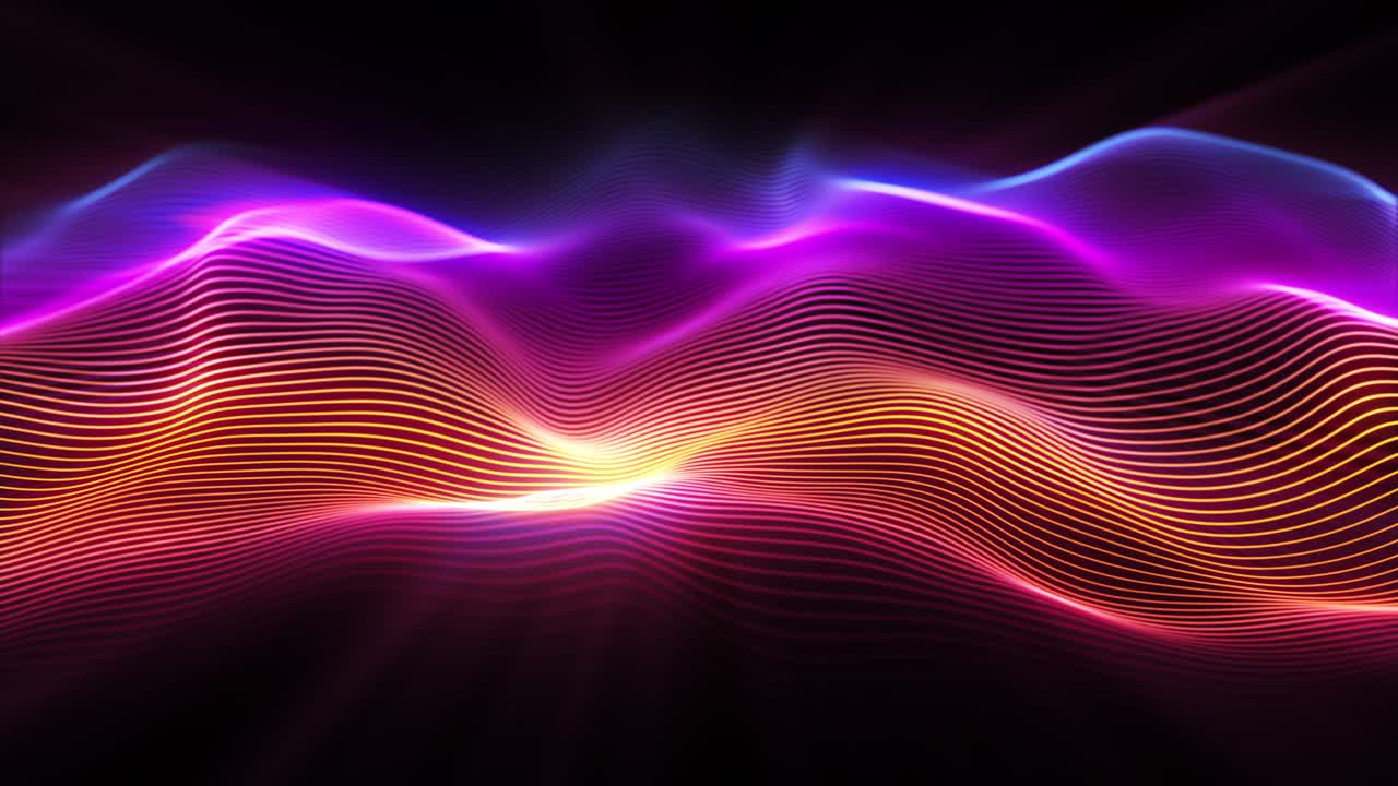 Abstract Neon Wave Background
