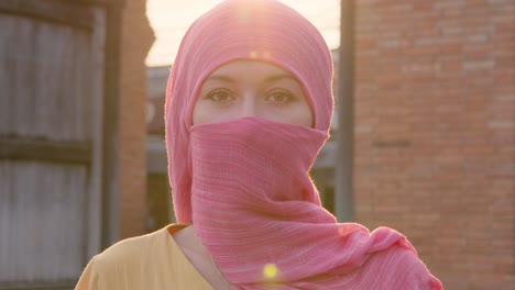 woman in pink hijab