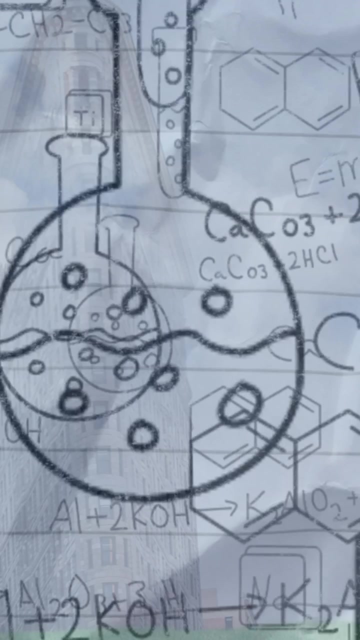 Animation of chemical formulas on grey background