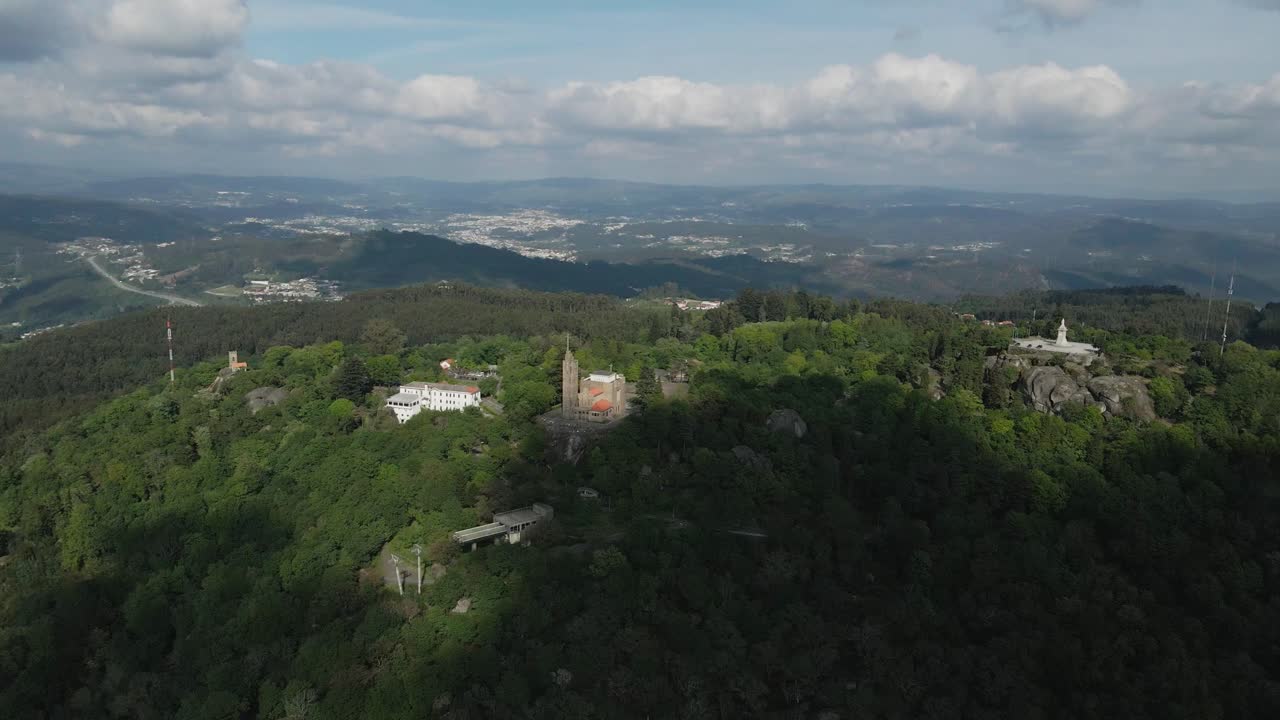 Aerial view of Santu&aacute;rio da Penha in Guimar&atilde;es, Portugal
