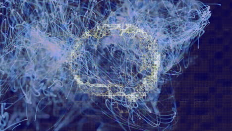 animation of human brain and blue trails on dark blue background