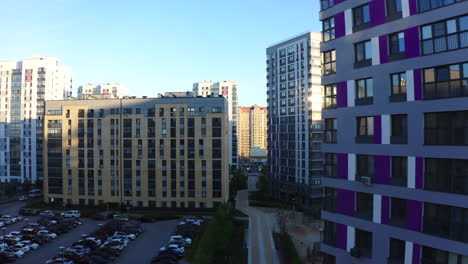 modern apartment buildings in a city