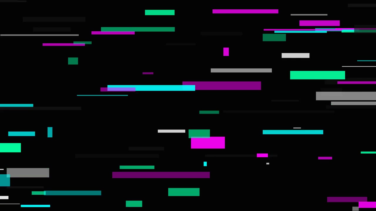 Abstrakter digitaler Glitch-Effekt mit bewegten farbigen horizontalen Linien