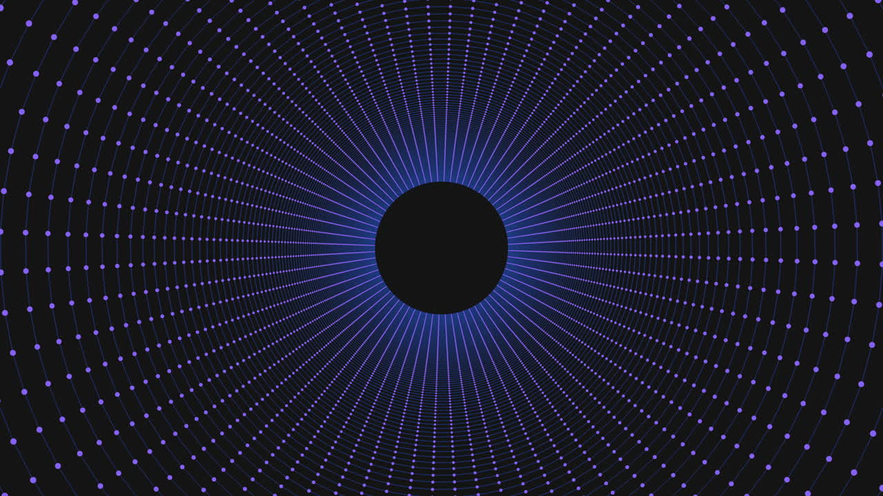 Dynamic black and blue pattern with circles and lines