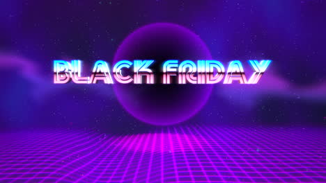 Neon-Black-Friday-with-disco-ball-and-grid-in-galaxy