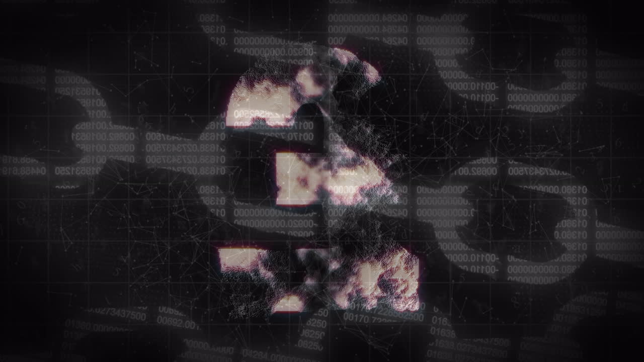 animación del símbolo de la libra sobre las cadenas