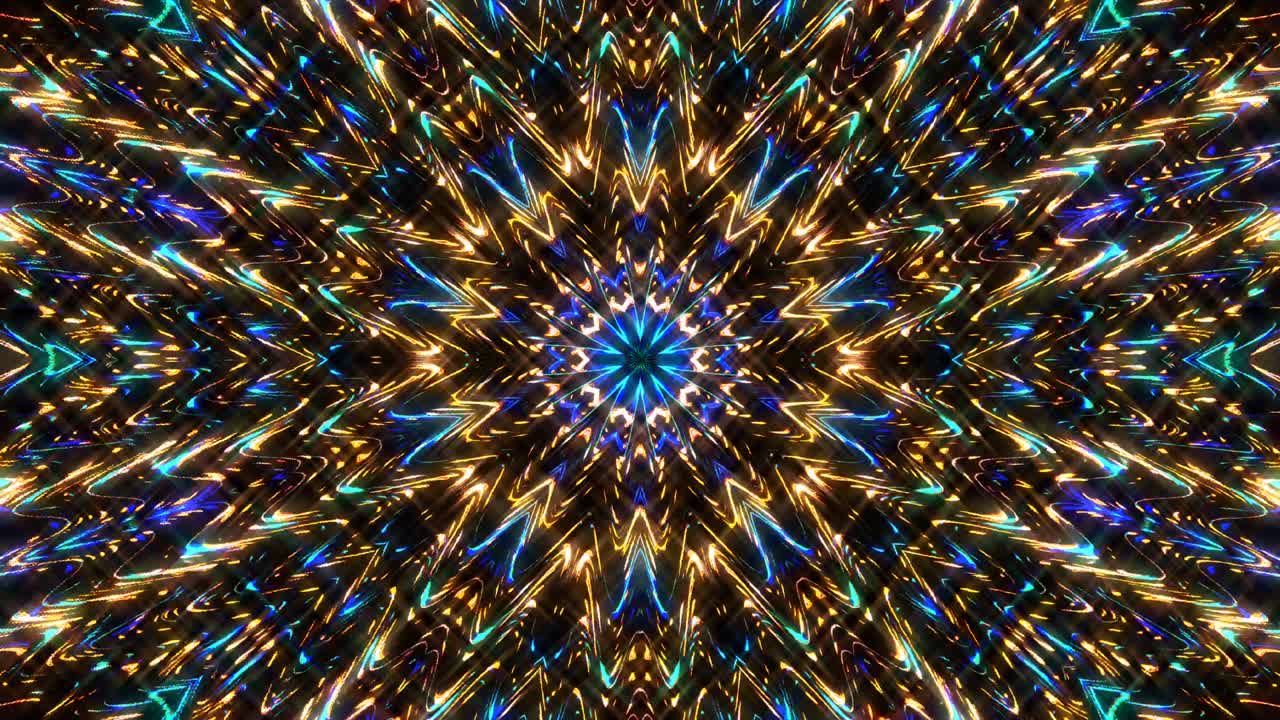 líneas abstractas coloridas luz coloridos puntos brillantes forma redonda fondo negro