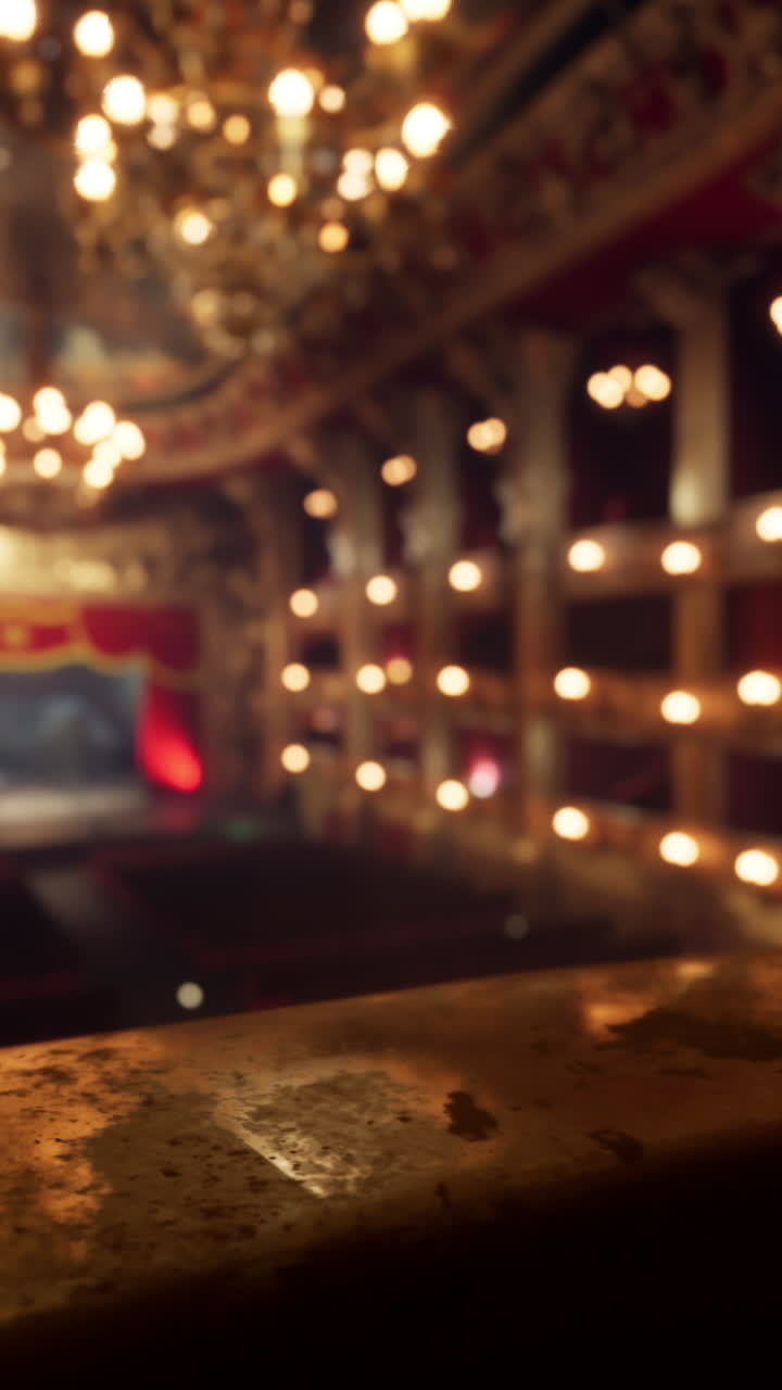 una vista de un escenario con luces y una audiencia