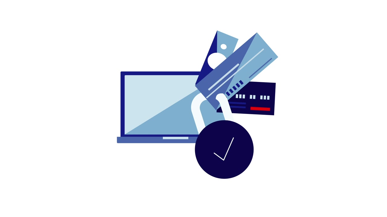 Secure Online Payment Concept with Laptop and Financial Icons