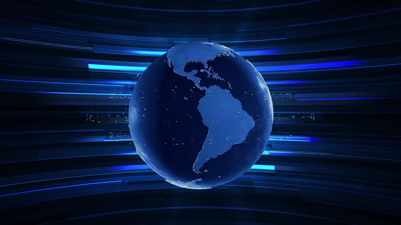 Premium Stock Video - 3d Digital World Map News Intro Background