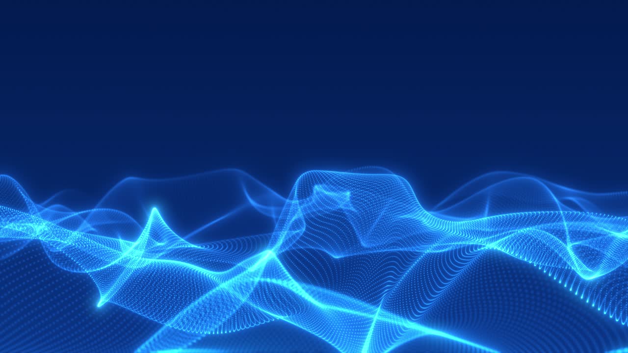 abstract wave digital technology blue background with glow effect