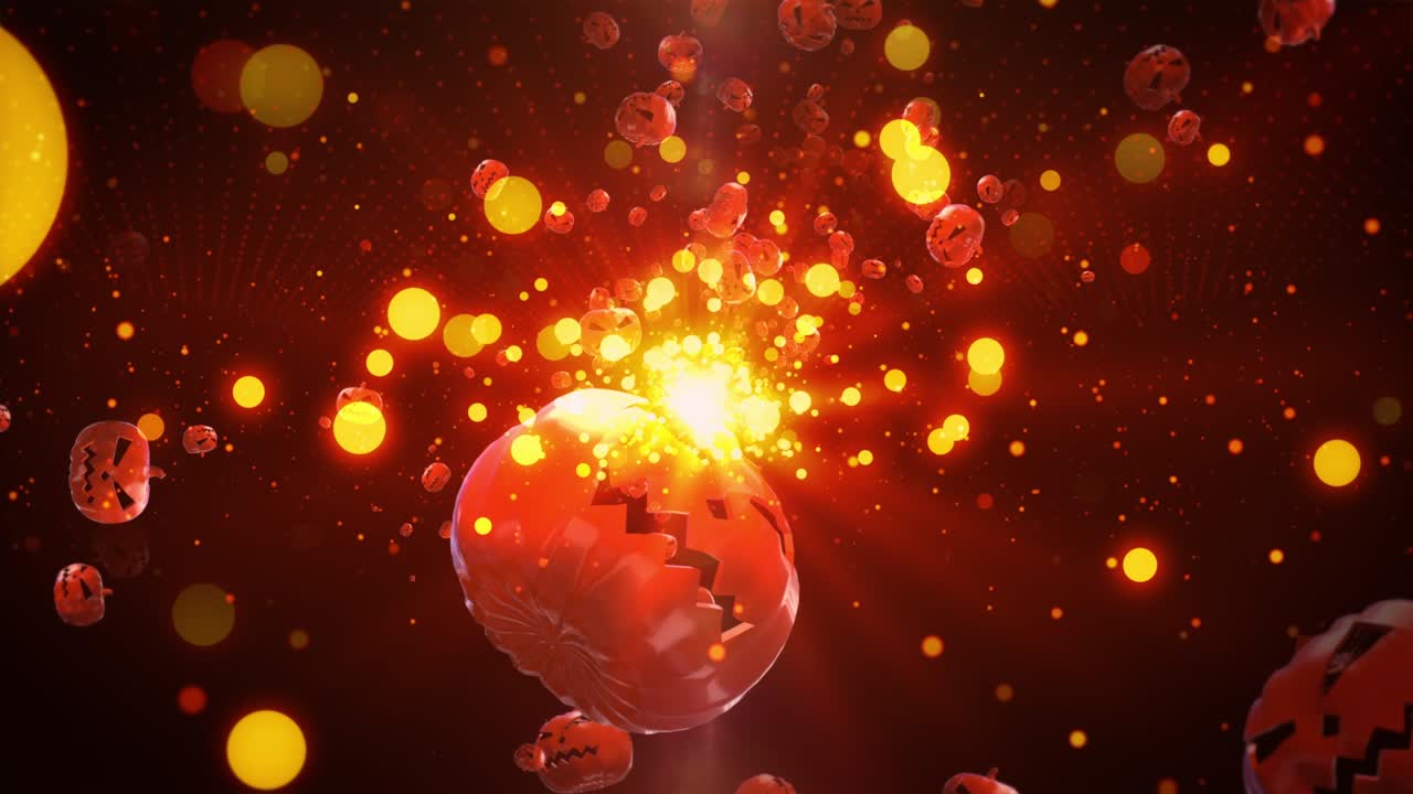 할로윈 호박 입자 루프 애니메이션