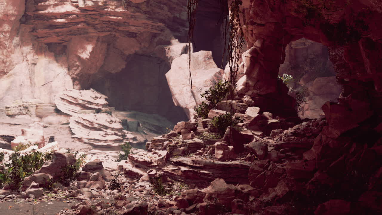 antiguo paisaje de cuevas