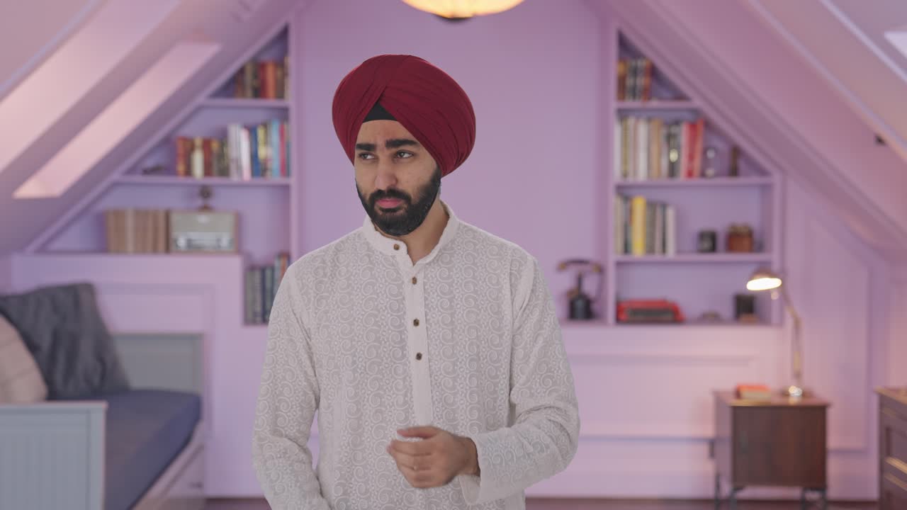 hombre indio sikh enfermo que sufre de fiebre