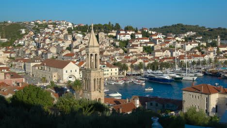 panormaic view of hvar town on hvar island croatia