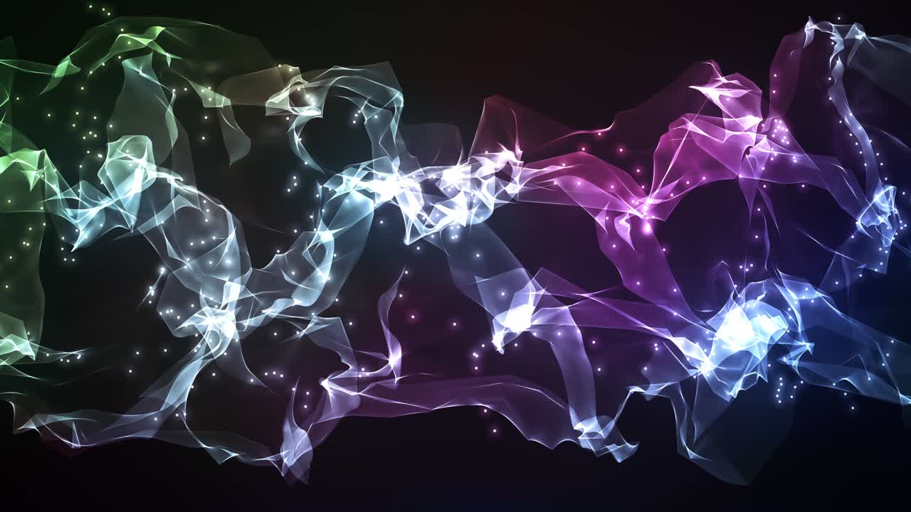 Fumaça fantástica, fundo abstrato, animação em loop colorida
